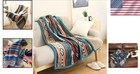 Boho Sherpa Throw Blanket - Soft Plush Flannel For Bed couch