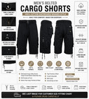 Men s Cargo Work Shorts Belted Distressed Cotton Twill Multi Pocket  30-44  Nwt