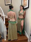 Unique Bellydance Evolution Green And Gold Costume Very Sparkly