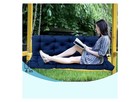 Outdoor Porch Swing Cushion Set  4    Thick  Backrest  Ties  Dark Blue