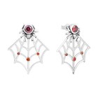 Spider Web Ear Jackets Gothic  Spider Stud Earrings Silver