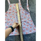 Vintage Floral Bib Apron Purple Coral White Front Pocket Cottagecore Farmhouse