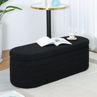 45 5  Teddy Velvet Upholstered Storage Ottoman Bedroom End Of Bed Bench Footrest