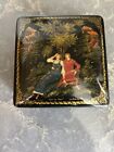 Fedoskino Palekh Russian Signed Lacquer Box Vintage Landscape Couple Estate Find