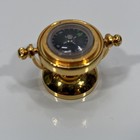 Miniature Brass Gimballed Binnacle Compass