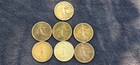 Collection Of 7 Assorted French Republic  835 Pure Silver 1 Franc Coin 1914-1918