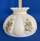 Vintage 10  Fitter Tan Hurricane Or Oil Electric Melon Glass Lamp Shade