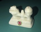 Dollhouse Miniature Porcelain W  Rose  Figurine Balancing Scales Fun