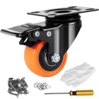 Caster Wheels Swivel Plate Casters 4 Pack 2  Heavy Duty With Locking Brake