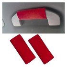 2pcs Car Inside Door Handle Protector  Colorful Soft Fluff Car Pull Handle Red