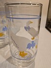 Set Of 4 Vintage 1980s Libbey Country Goose Drinking Glasses Blue 16 Oz