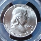 1963 Franklin Silver Half Dollar - Pcgs Ms 66 - Gold Shield