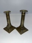 Two Antique Georgian Brass Push-up Candlesticks Similar But Not Identical C 1820