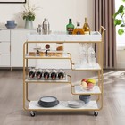6-tier Roling Bar Cart  Slide Bar Serving Cart  Wine Cart wine Rack Glass Holder
