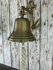 Anchor Ship Bell W  Bracket   Rope Lanyard  Antique Brass Finish  Nautical Decor