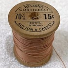 Belding Corticelli Wood Thread Spool Lot Button   Carpet Bel-waxed Cotton Wooden