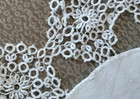 15    Tatted Lace Centerpiece Intricate Handmade Cream  Antique Vint Doily
