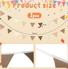 Oudain 2pcs Khaki 17ft Pennant Banner Flags Triangle Bunting Nursery Baby Boho
