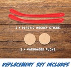 Replacement Nok Hockey Stick And Wooden Puck Set  2 Sticks   2 Pucks  Tabletop