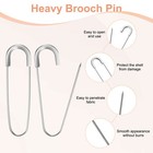 10-pack Large Safety Pin  3 15 In 80mm  Heavy Brooch Pin  silver Tone 