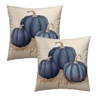  Navy Blue Fall autumn Pumpkin 18  X 18   pack Of 2  Fall Navy Blue Pumpkin