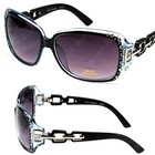 New Womens Rhinestones Square Wrap Sunglasses Designer Fashion Shades Celebrity