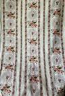 Antique French Floral Stripe Cotton Fabric - Lavender Orange Yellow Red Green