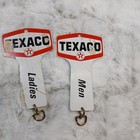 Vintage Texaco Mens And Ladies Pair Restroom Key Tags With Key Rings Collectible