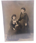 Rare 19thc Tintype Photo Two Women In Lace   Jewelry Antique Sepia Portrait