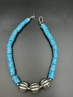 Venetian Millefiori Glass Blue Trade Beads Necklace