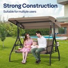 3-seat Outdoor Converting Swing Chair W  Canopy Outdoor Porch Swing Chair  stand