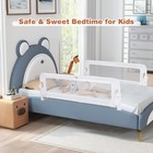 48  Breathable Safety Bed Rail Guard Toddlers Kids Baby Swing Down Bedrail White