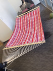 2-person Cotton Rope Hammock With Spreader Bars For Outside Patio Poolside
