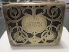 Antique Coin Card Purse Art Nouveau Etched Floral German Silver Handbag Rare