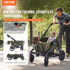 All-terrain Stroller Wagon - 2 Seats  Foldable  With Canopy   Accessories  Olive