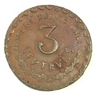 1915 Oaxaca Mexico Revolution 3 Centavo Obv Stars  Flat 3  No Tm  Corded  r120