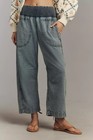 Anthropologie - The Reese Smocked Denim Pull-on Barrel Pants - Free Shipping
