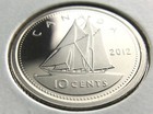 2012 Canada 10 Cents Dime Proof Uncirculated Canadian Fine 9999 Silver Coin N365