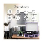 Record Player 3 Speed Vinyl With Bluetooth Vintage Turntable Built In Battery   