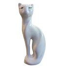 Rare Nib Vintage 8    Ceramic White Cat With Green Eyes Figurine Copy Cats Brand