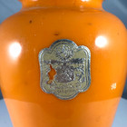 Antique 1920s Gebruder Funk Orange Glass Vase 4 5  Art Deco Kunst Glas  germany 