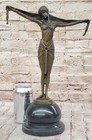 Art Deco Bronze Statue Dancer Palmyra Signed Chiparus Figure Hot Cast Figurine