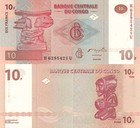 Congo Dr 5 Pcs Set  10 To 200 Francs  2003-2007   P93a  P94a  P97  P98a  P99 Unc