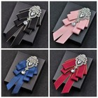 Men Bow Tie Rhinestone Crystal Satin Tied Necktie Formal Wedding Party Retro