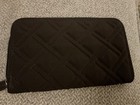 Vera Bradley Quilted Microfiber Wallet Chocolate Brown Zipper Closure-excellent