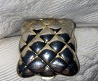 Vintage Est  e Lauder Solid Perfume Compact 1995 Golden Quilt Lucidity Gold Tone