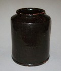 Old Antique Vtg 19th C 1800s Redware Pottery Jar Beautiful Glaze Very Nice