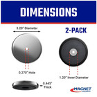 Ceramic Round Base Magnet Fastener Pack - Heavy-duty Strong Magnets - 95 Lb Pull