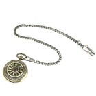 Mens Luxury Vintage Mechanical Black Steampunk Skeleton Pocket Watch With Chain