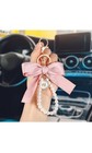 Bow Bag Charm Key Chain Bowtie Pendant Keychain With Artificial Pearls Strap